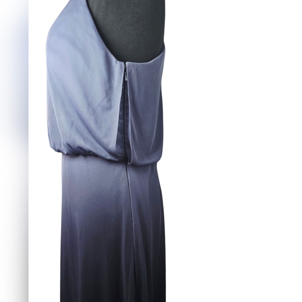 Alfred Sung D739 Deep Onyx Gown Sz 10 Formal Spaghetti Strap Evening Dress 60” - Picture 6 of 15